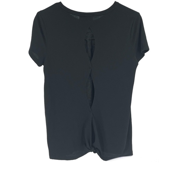 VICTORIA’S SECRET SPORT WOMEN’S BLACK TIE BACK ATHLETIC T-SHIRT SMALL - Picture 2 of 9